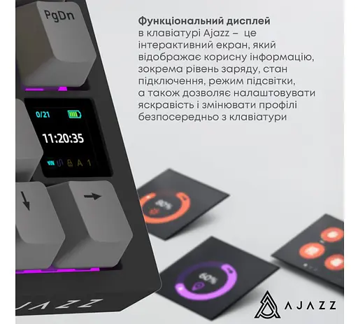 Клавиатура игровая механическая беспроводная Ajazz AK-820B PRO Black RGB Flying Fish Switch Hot-Swap 2.4G/Bluetooth/USB - фото 10