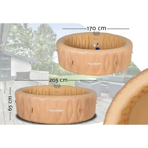 Джакузи-SPA надувная Thunder LATTE 6-местная коричневая мебель из ротанга 4 шт (LATTE-HALF-BROWN) - фото 3