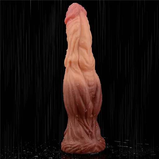 Фаллоимитатор Dual-Layered Silicone 9.5" Nature Cock 24.5 см коричневый - фото 4