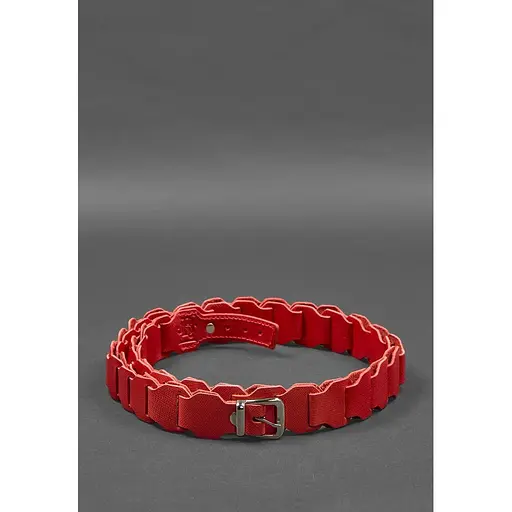 Женский кожаный бохо-ремень BlankNot Saffiano 90 см красный  - фото 3