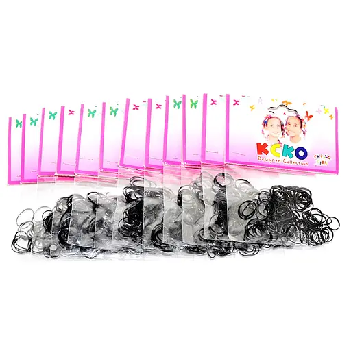 Силіконові резинки для волосся Міні Чорні La-beauty 0308-509, 12 упаковок - фото 1