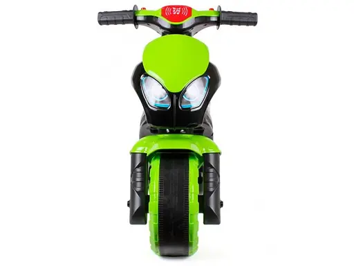 Мотоцикл - толокарь ТехноК с музыкальным рулем зеленый с черным - фото 3