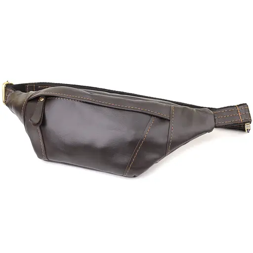 Чоловіча сумка-бананка компактного розміру з натуральної гладкої шкіри SHVIGEL 34х12х4 см sum0027450 - фото 1