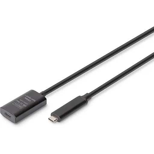 Digitus Подовжувач DIGITUS USB 3.2 Gen2 Active Cable 10G, C/M-C/F, 5м, чорний