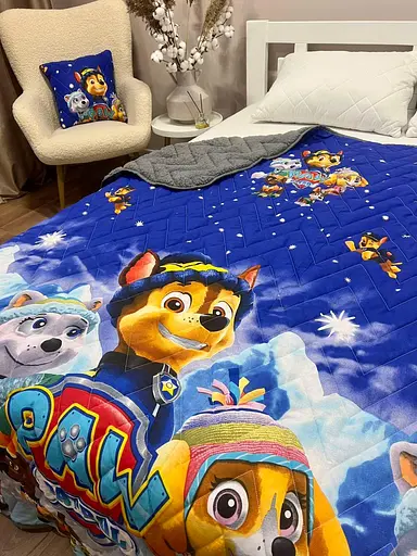 Дитяче покривало-ковдра полуторне 150 х 210 см  Патруль Синій - фото 4
