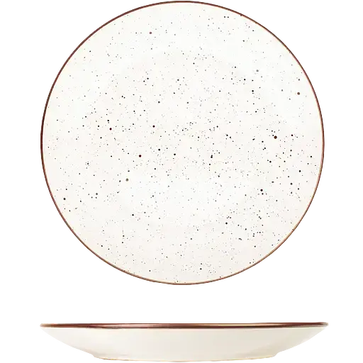 Тарілка керамічна Well Done 27 см біла мармурова (WD-5014W) - фото 1