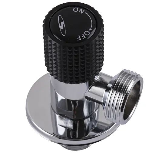 Кран кутовий кераміка Solomon Exlusive 1/2″X3/4″ 989 Black ( 1шт.) - фото 3