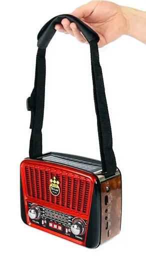 Радіоприймач Golon RX-455S акумуляторне радіо Solar USB Червоний - фото 6