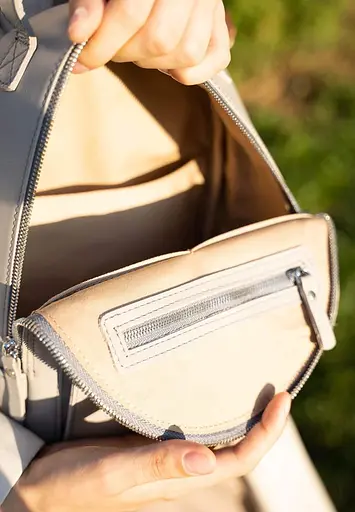 Кожаный рюкзак Groove S серый - фото 6