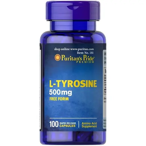Амінокислота Puritan's Pride L-Tyrosine 500 mg, 100 капсул