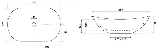 Умивальник Rea Royal gold edge накладний REA-U8570, Білий - фото 6