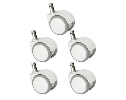 Ролики для офісного крісла прогумовані білі - фото 1