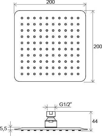 Верхний душ Ravak 984.01 X07P335, Хром - фото 2