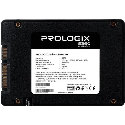 SSD диск 256GB Prologix S-360 2.5 SATAIII TLC - фото 2