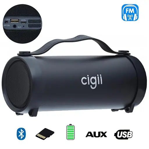 Портативна Bluetooth колонка Cigii S33D 8W (Black) - фото 2