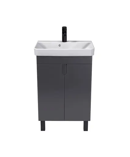 Тумба Мойдодир Simple Graphite 55-U з умивальником River 55 графітова універсальна Графіт - фото 3