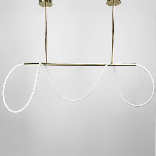 Латунна видовжена люстра ELISION з гнучкою LED стрічкою Line.F Довжина 120 см - фото 3