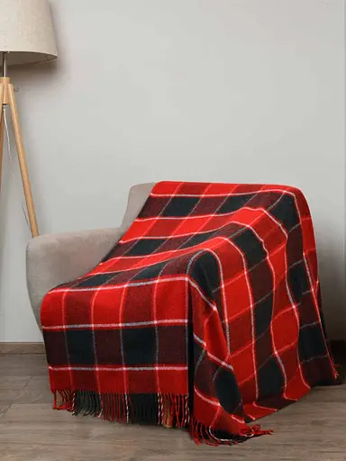 Плед вовняний Vladi Палермо 140x200 червоно-чорно-білий 7 - фото 1