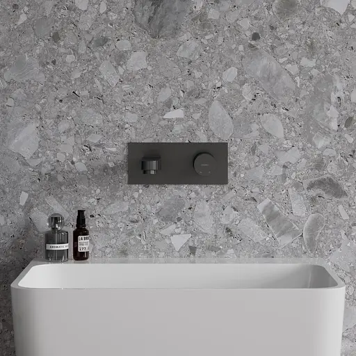 Змішувач для умивальника прихованого монтажу Omnires Contour antracite CT8015AT Чорний матовий - фото 3