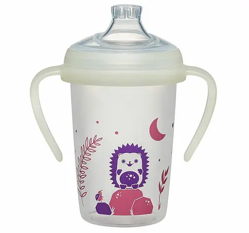 Тренировочная поилка с ручками и мягким силиконовым носиком 270 мл. "Первые моменты" Nip - фото 1