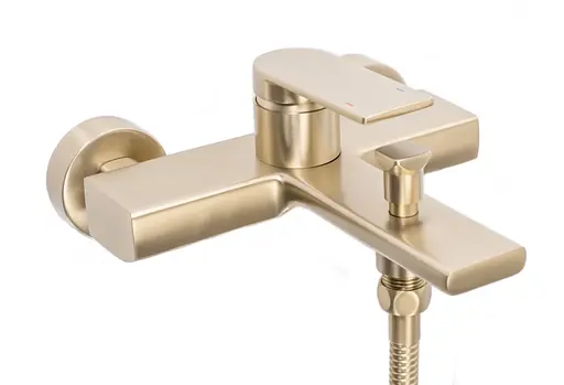 Смеситель для ванны Rea Verso настенный с изливом brushed gold REA-B6565 Золотой - фото 4