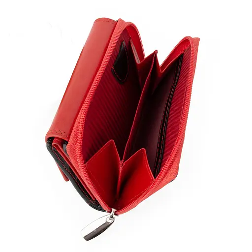 Гаманець жіночий шкіряний Rovicky 1509 GOAN маленький червоно-чорний - фото 6