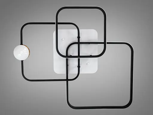 Сучасна стельова світлодіодна люстра з пультом, 60 Вт, чорна+біла - фото 4