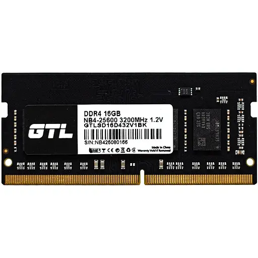 Пам'ять SO-DIMM DDR4 16Gb 3200 MHz GTL 1.2V CL22 (GTLSD16D432V1BK) - фото 1