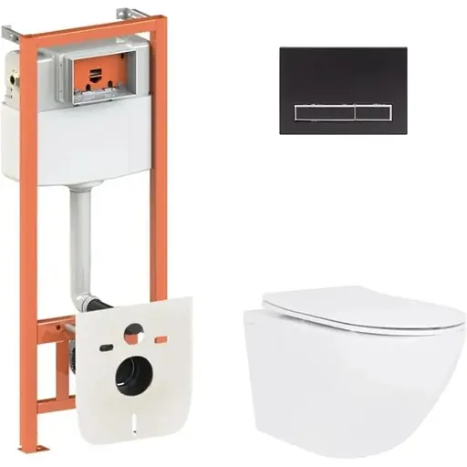 Набір Q-tap Nest 4 в 1 підвісний унітаз Jay Ultra Quiet 520x360x320 + комплект інсталяції QT07335175W48195 - фото 1