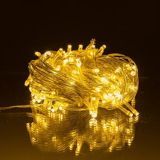 Новорічна гірлянда кімнатна нитка GarlandoPro 10 м 120 LED білий провід Жовте світло W120LED10MWY - фото 2