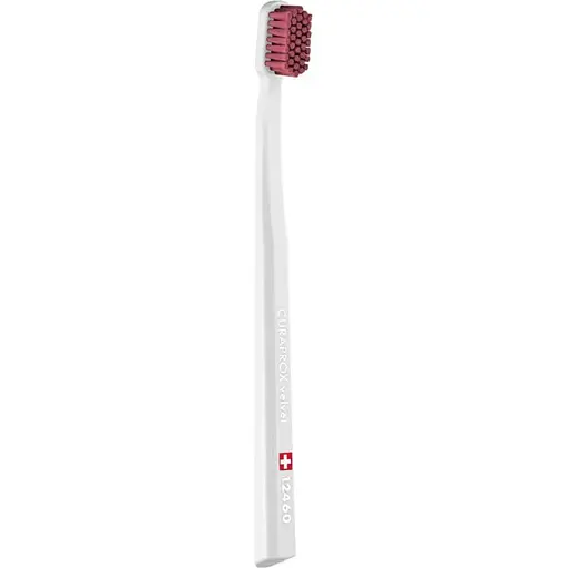 Зубная щетка Curaprox Velvet 12460 белая с бордовым