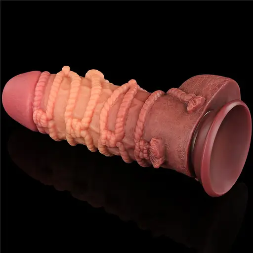 Фалоімітатор Dual-Layered Silicone Nature Cock 9.5'' 24.5 см коричневий - фото 7