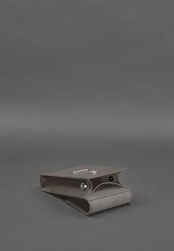 Вертикальна жіноча шкіряна сумка Mini темно-бежева поясна / кроссбоді - фото 5