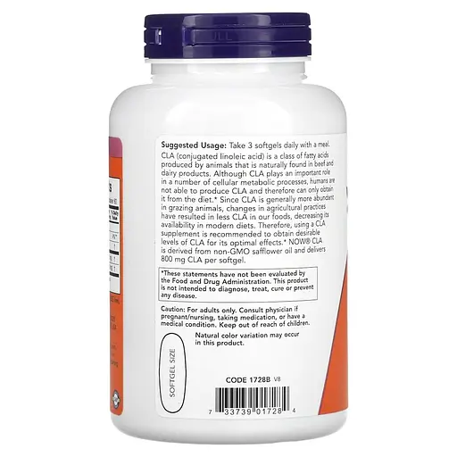 Сафлорова олія NOW CLA 800 mg, 180 капсул для зниження жирових відкладень - фото 3