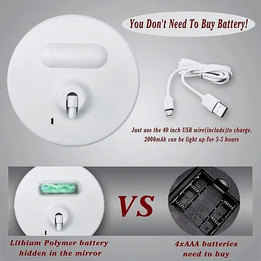 Дзеркало YOSHAN, світлодіодне для макіяжу - фото 4