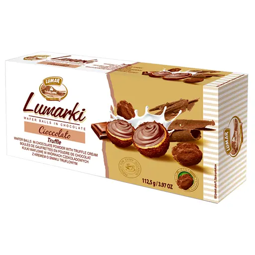 Цукерки вафельні Lumar Lumarki у шоколадній пудрі з трюфельним кремом 112.5 г - фото 1