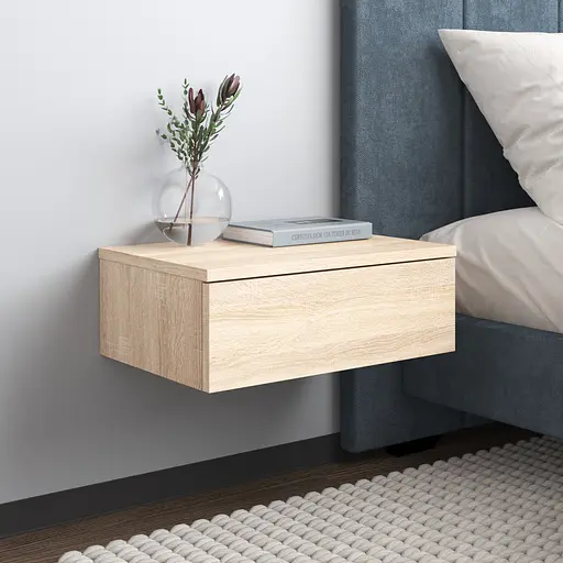 Тумба приліжкова Vays M-34 Дуб Сонома, навісна, з шухлядою, ЛДСП, 45х30х16 см - для спальні