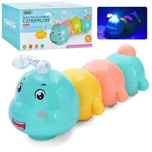Музыкальная игрушка гусеница, 24 см, магнитная, интерактивная