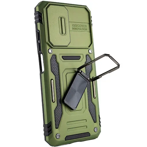 Ударостійкий чохол Camshield Army Ring для Xiaomi Redmi Note 11Pro 4G/5G / 11EPro / 12Pro 4G Оливковий / Army Green - фото 4