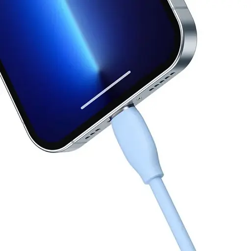 Кабель Baseus Jelly Liquid Silica Gel Fast Charging Data Cable USB to iP 2.4A 2m Blue - фото 3