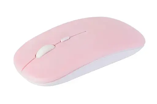 Мышка бесшумная компьютерная беспроводная Bluetooth, перезаряжаемый USB, Розовая  - фото 1