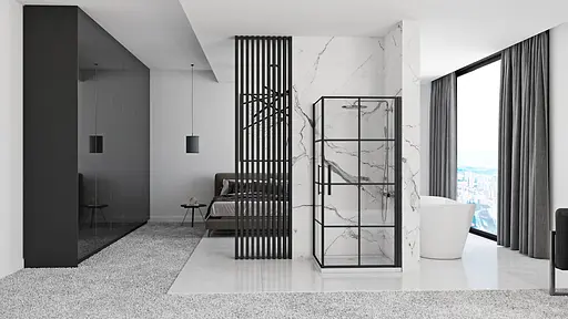 Душова кабіна Rea Rubik 80x80 black mat REA-K9230, Чорний матовий, Універсальна, прозорий - фото 4