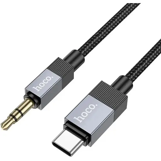 Кабель Hoco UPA32B Type-C to разъему 3.5 мм 1 м черный - фото 1