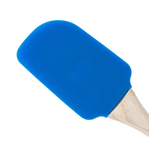 Лопатка кухонная силиконовая с деревянной ручкой 22.5 см, Profsil Синий 87191 - фото 5