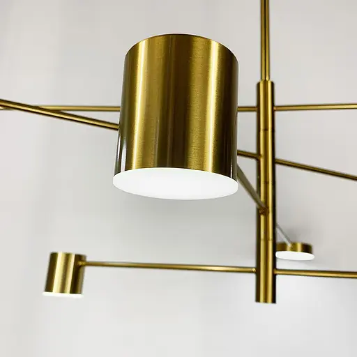 Сучасна латунна LED люстра FLEA з ріжками, що регулюються по осі | Арт. DE 31/8 AB | Line F - фото 5