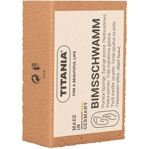 Пемза педикюрная маленькая Titania 6х3.5х2.5 см абрикосовая (3000/1 оранж)