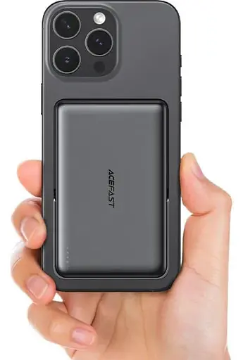 Павербанк Acefast Magnetic Wireless Black 10 000 mAh / 22.5 Вт (6974316284000) - фото 3