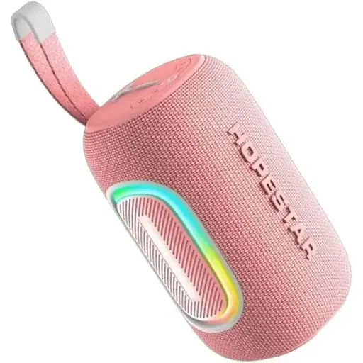 Колонка портативна Hopestar H65 20W Bluetooth з ргб-підсвіткою LED рожева - фото 1