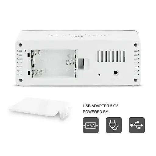 Часы настольные Technoline White/Black Mirror (WT475) - фото 7