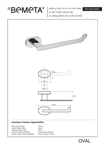 Держатель для туалетной бумаги Bemeta Oval 118412021 Хром - фото 2